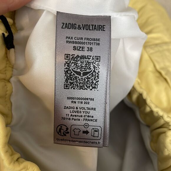 ZADIG & VOLTAIRE Pax crinkled leather shorts  NWT. 38 - Picture 9 of 10